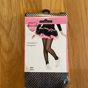 NIP CHILDRENS Black Fishnet Tights Size M (4-7, 38-50lbs)
